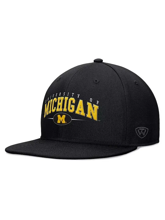 Мужская черная бейсболка Michigan Wolverines Bullpen Snapback Top of the World — изображение 1 из 4