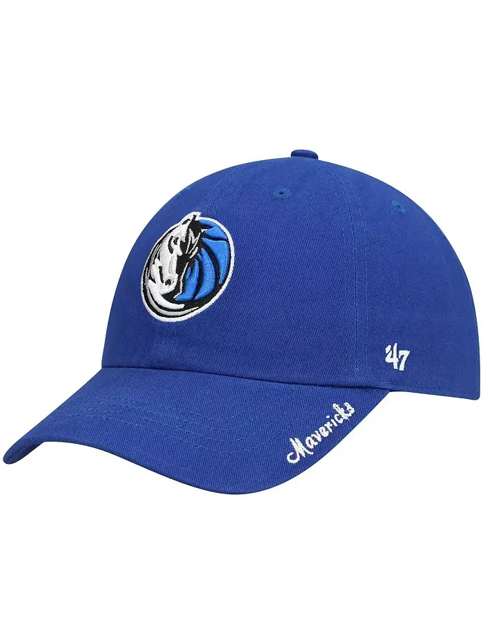 Женская синяя регулируемая кепка Dallas Mavericks Miata Clean Up Logo '47 Brand