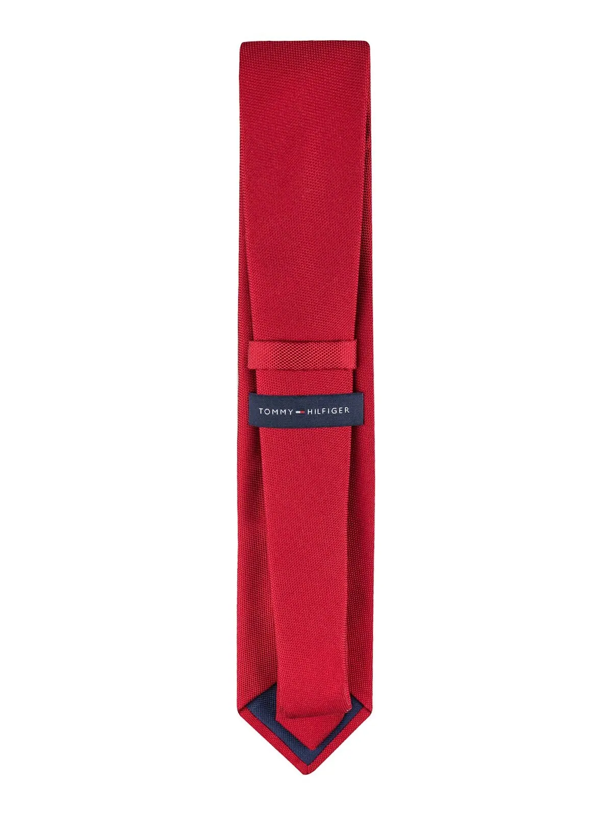 Мужской оксфордский однотонный галстук Tommy Hilfiger — изображение 4 из 4, красный