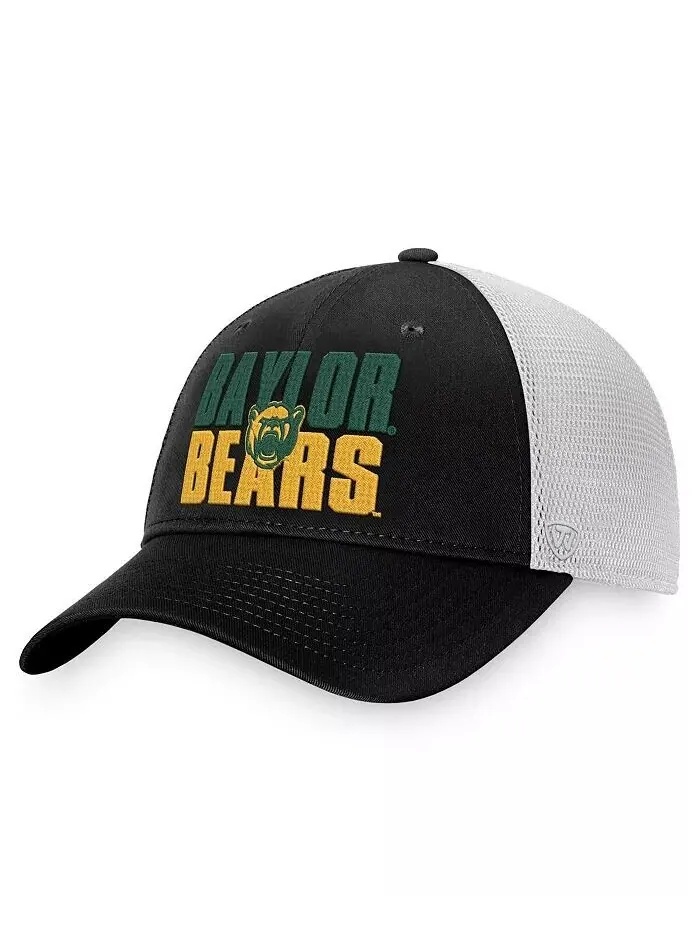 Мужская черно-белая кепка Baylor Bears Stockpile Trucker Snapback Top Of The World — изображение 1 из 2