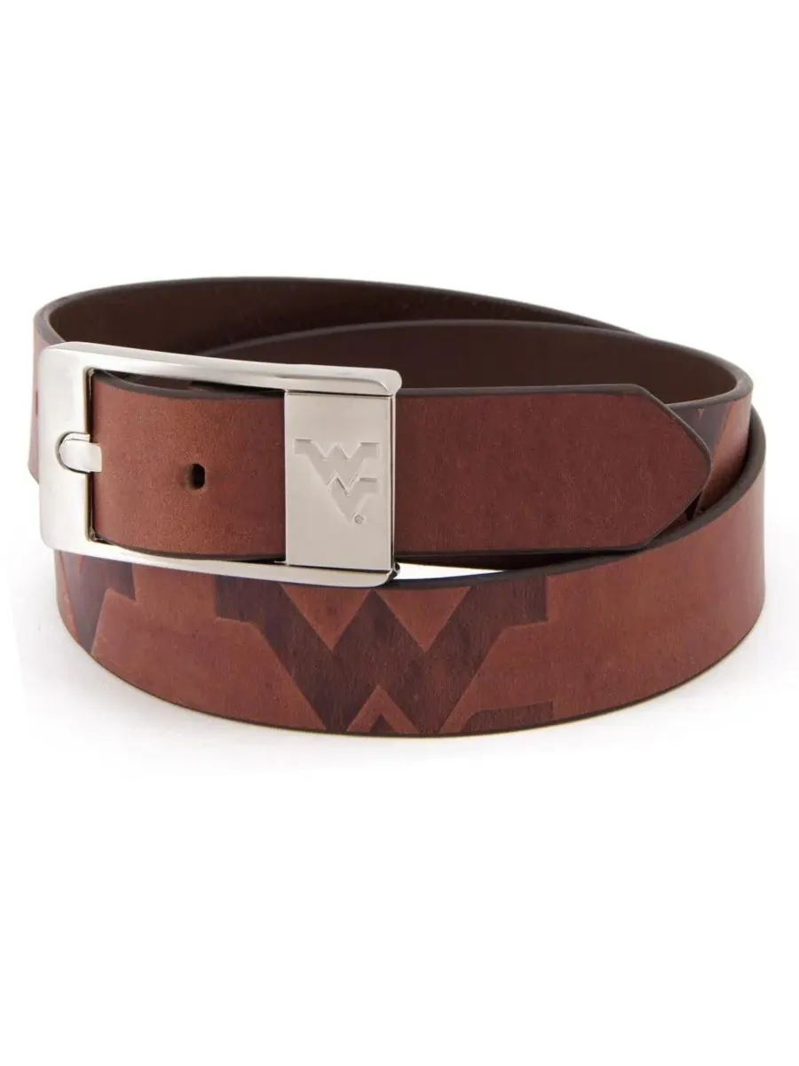 Мужской пояс Brandish Belt команды West Virginia Mountaineers Eagles Wings