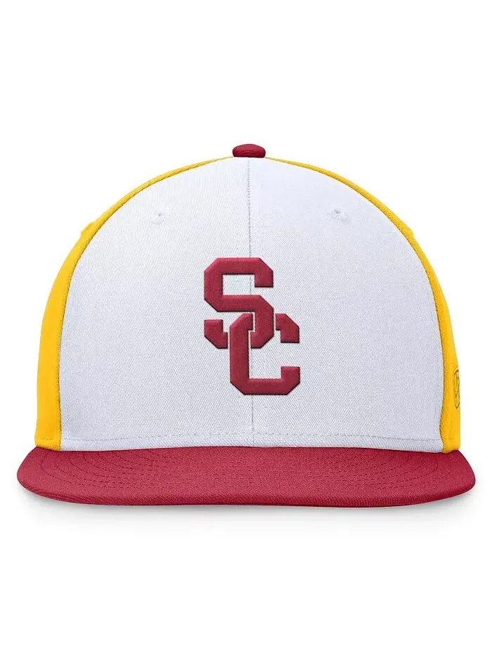 Мужская белая/кардинальная шляпа USC Trojans Tri-Tone Heritage Collector Fitted Hat Top of the World — изображение 2 из 4