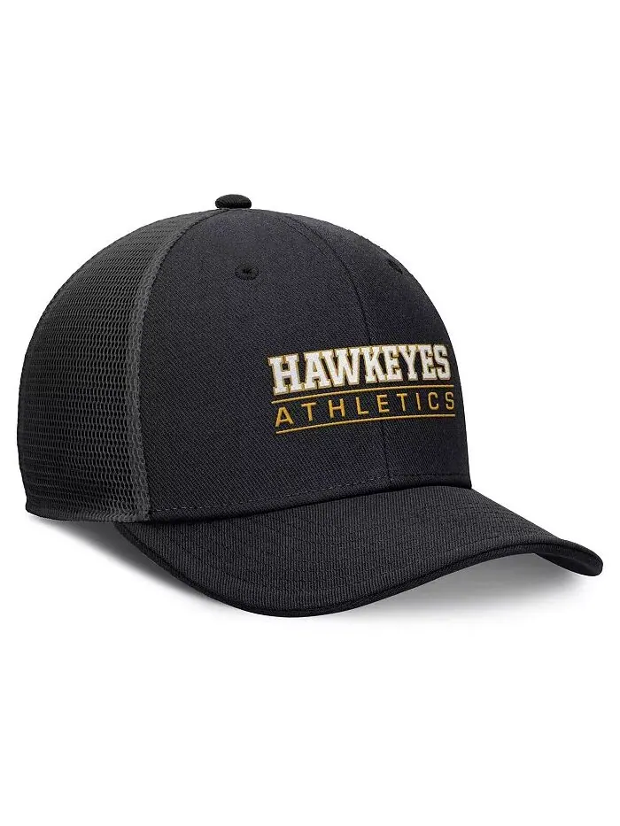 Мужская черная кепка Iowa Hawkeyes Rise Adjustable Nike — изображение 3 из 4