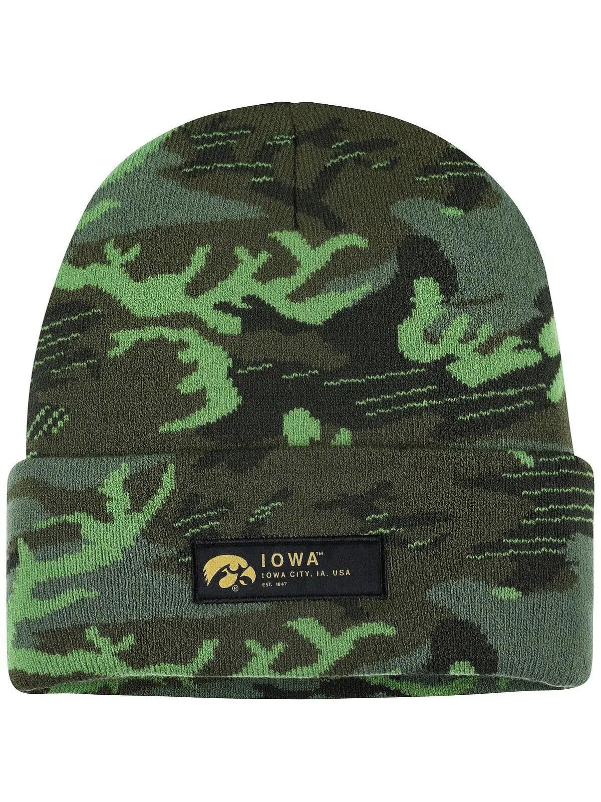 Мужская камуфляжная вязаная шапка с манжетами для дня ветеранов Iowa Hawkeyes Nike — изображение 1 из 1