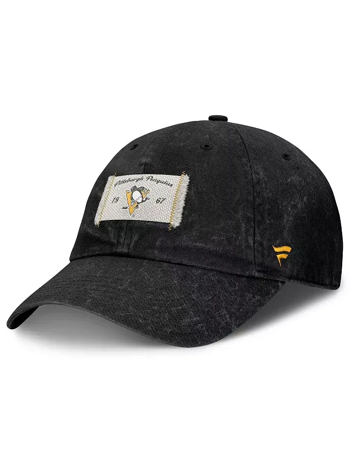 Женская черная регулируемая кепка Pittsburgh Penguins Heritage Away Game Fanatics — изображение 1 из 4