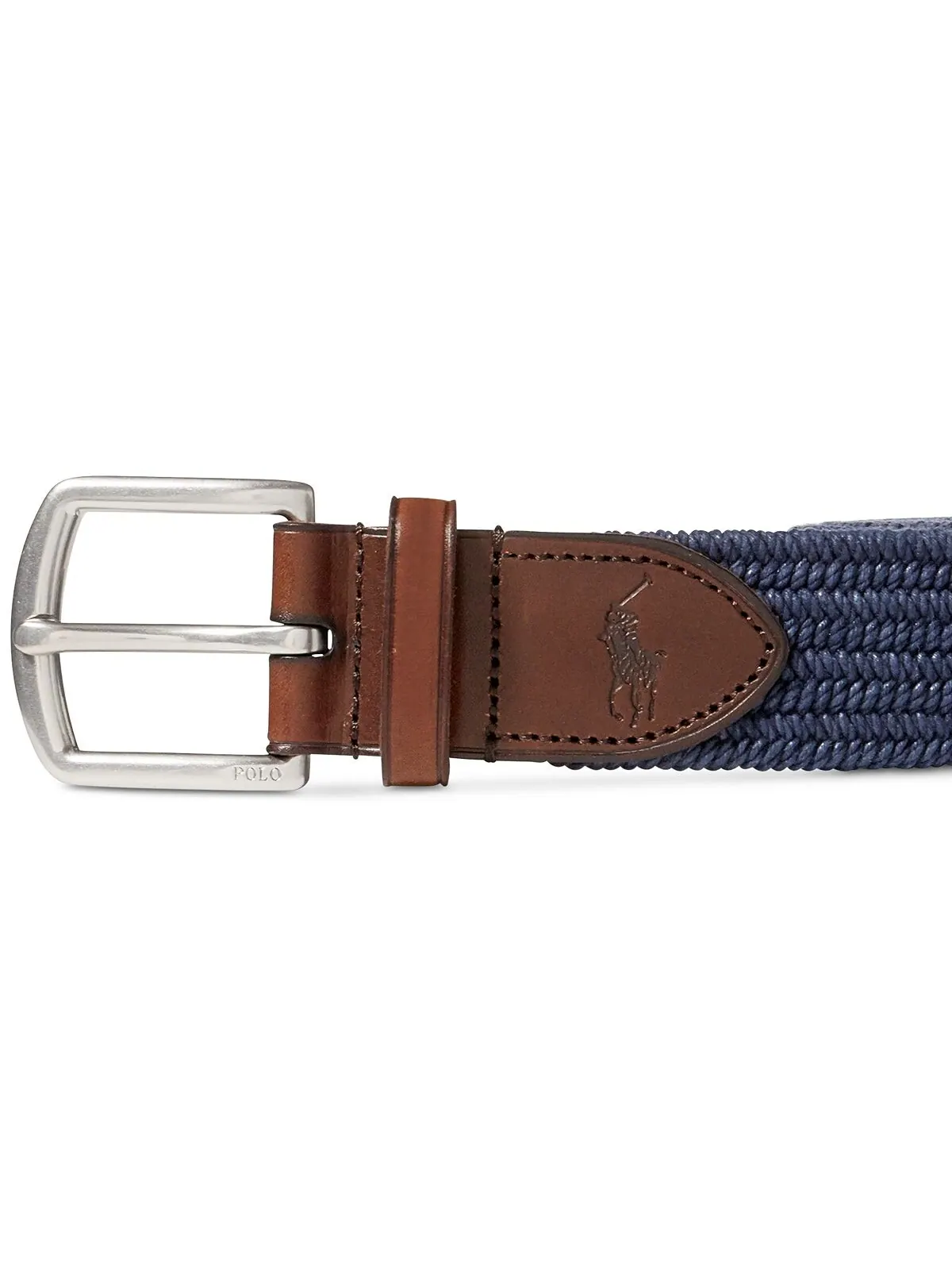 Мужской эластичный вощеный ремень Polo Ralph Lauren — изображение 2 из 3, темно-синий
