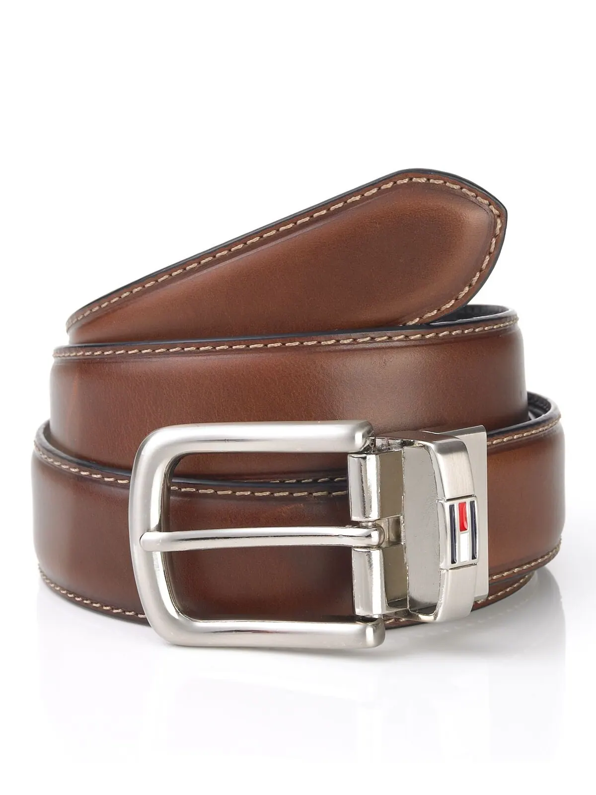 Кожаный двусторонний мужской ремень для платья Tommy Hilfiger