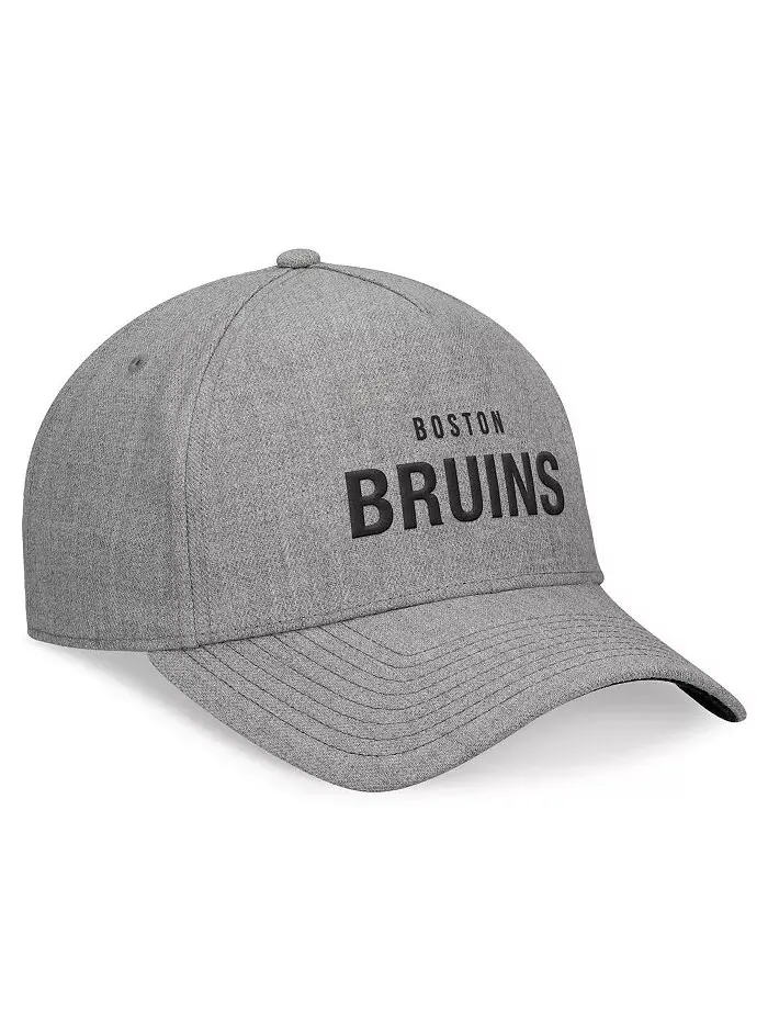 Мужская кепка Boston Bruins Elements A-Frame Leather Strap Back Hat цвета серого меланжа Fanatics — изображение 4 из 4