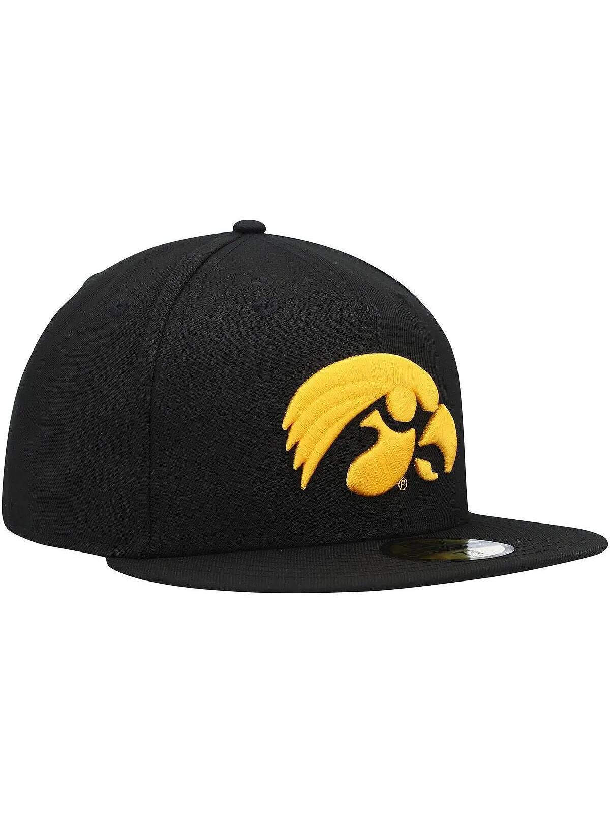 Мужская базовая шляпа с логотипом Iowa Hawkeyes Primary Team черного цвета 59FIFTY New Era — изображение 2 из 4, черный
