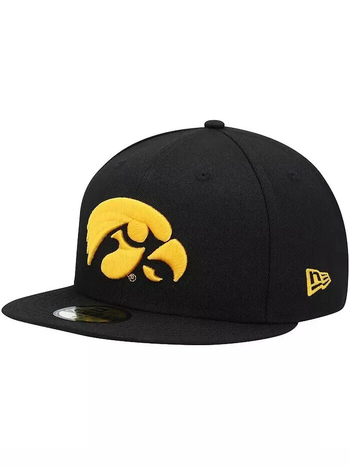 Мужская базовая шляпа с логотипом Iowa Hawkeyes Primary Team черного цвета 59FIFTY New Era