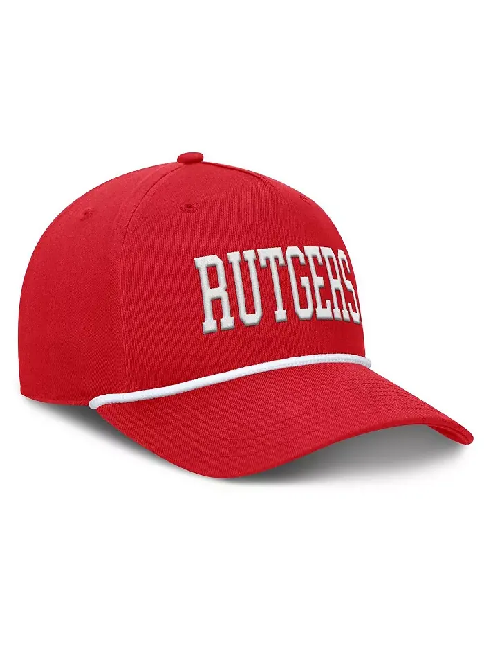 Мужская регулируемая кепка Scarlet Rutgers Scarlet Knights Foul Ball Rope Fanatics — изображение 3 из 4
