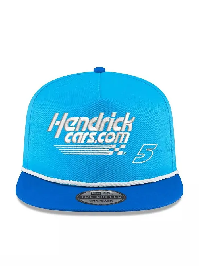 Мужская светло-синяя кепка-кнопка для гольфа Royal Kyle Larson Hendrickca New Era — изображение 3 из 4