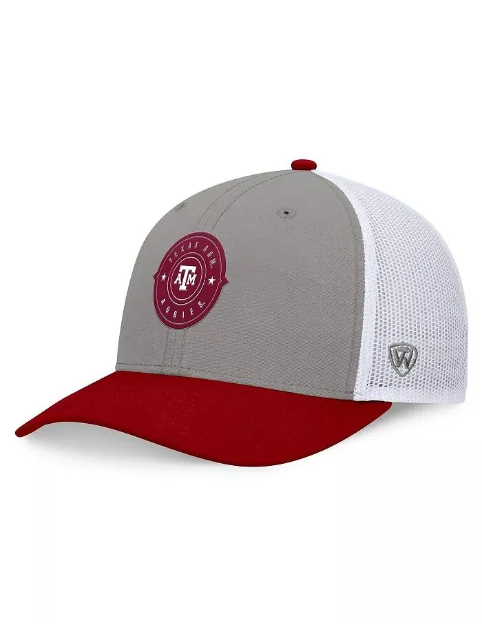 Мужская серо-бордовая регулируемая кепка Texas AM Aggies Rob Trucker Top of the World — изображение 1 из 4