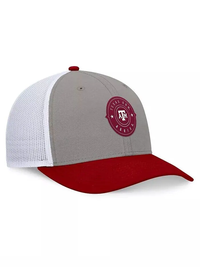 Мужская серо-бордовая регулируемая кепка Texas AM Aggies Rob Trucker Top of the World — изображение 3 из 4