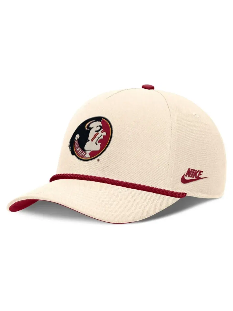 Кепка Nike Florida State Seminoles Legacy Vintage Rope Rise, Natural Garnet — изображение 3 из 5