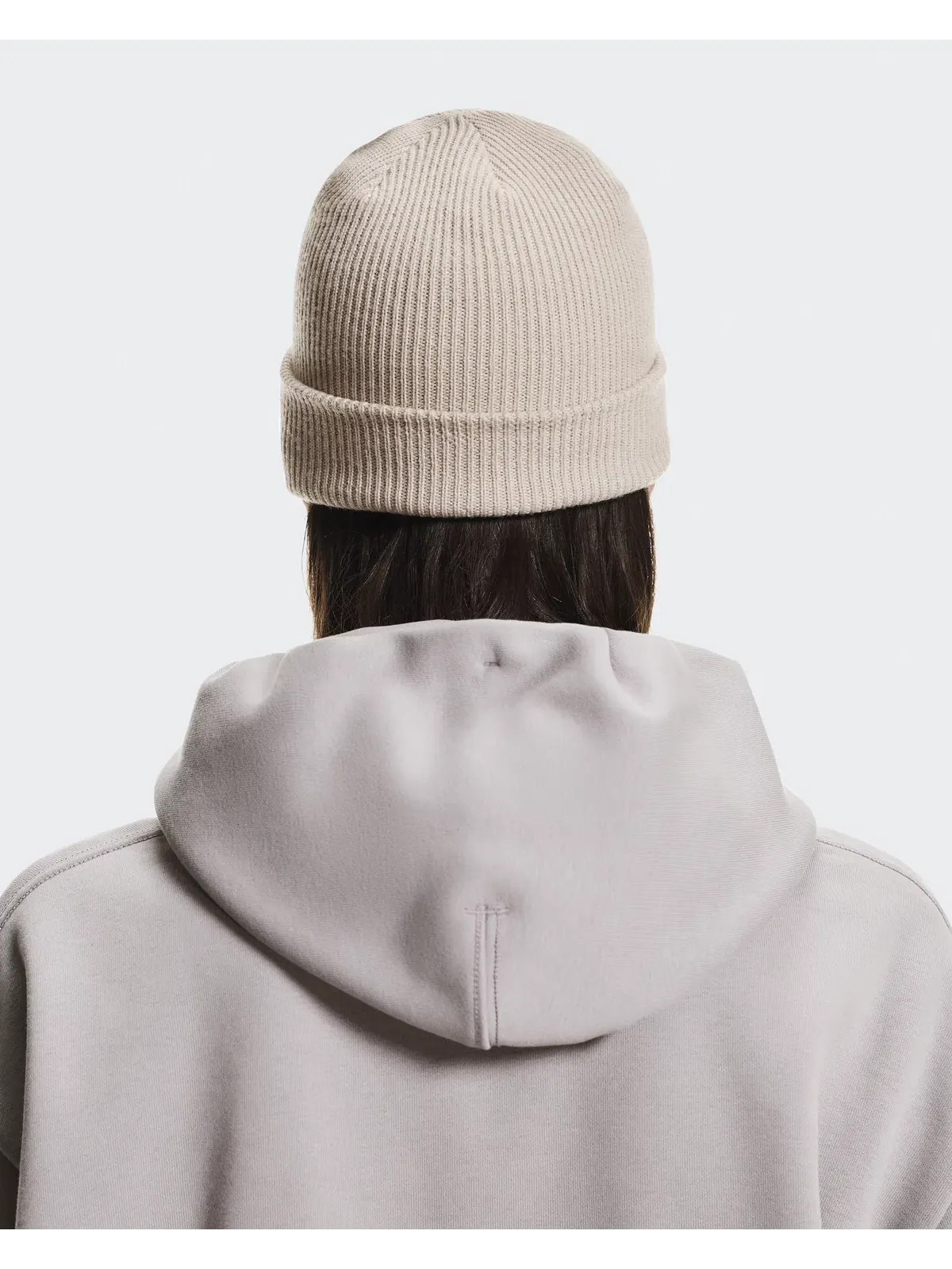 Шапка бини из шерсти мериноса с отворотом Merino Beanie On — изображение 5 из 7, овсяный