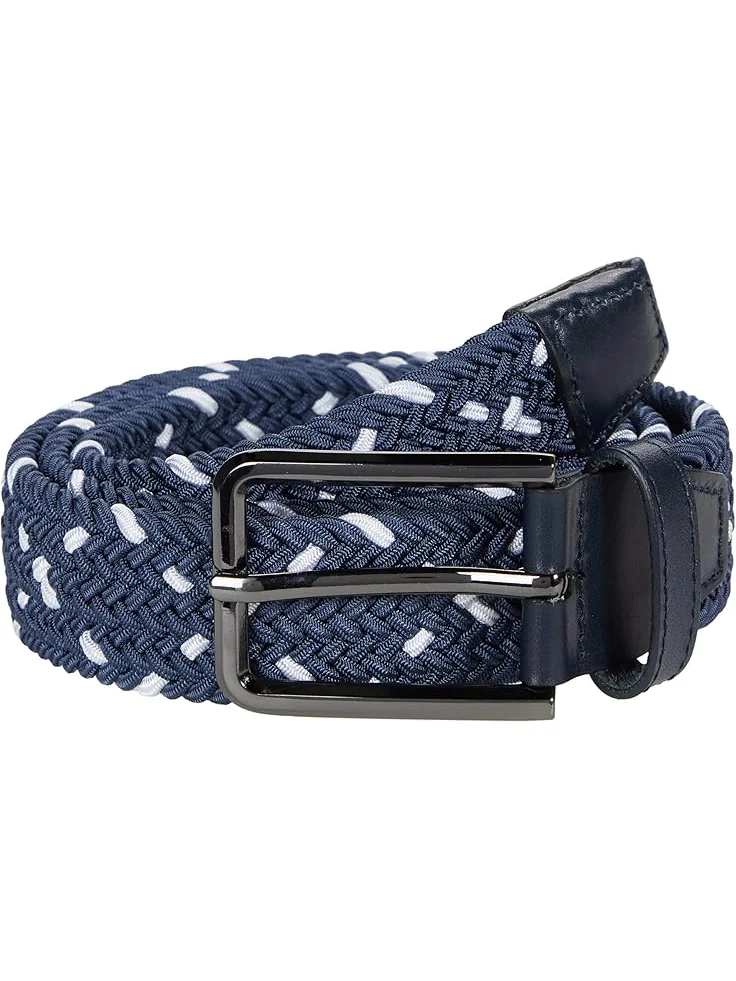 Ремень Johnston & Murphy Leather Woven Belt — изображение 1 из 1, темно-синий/белый