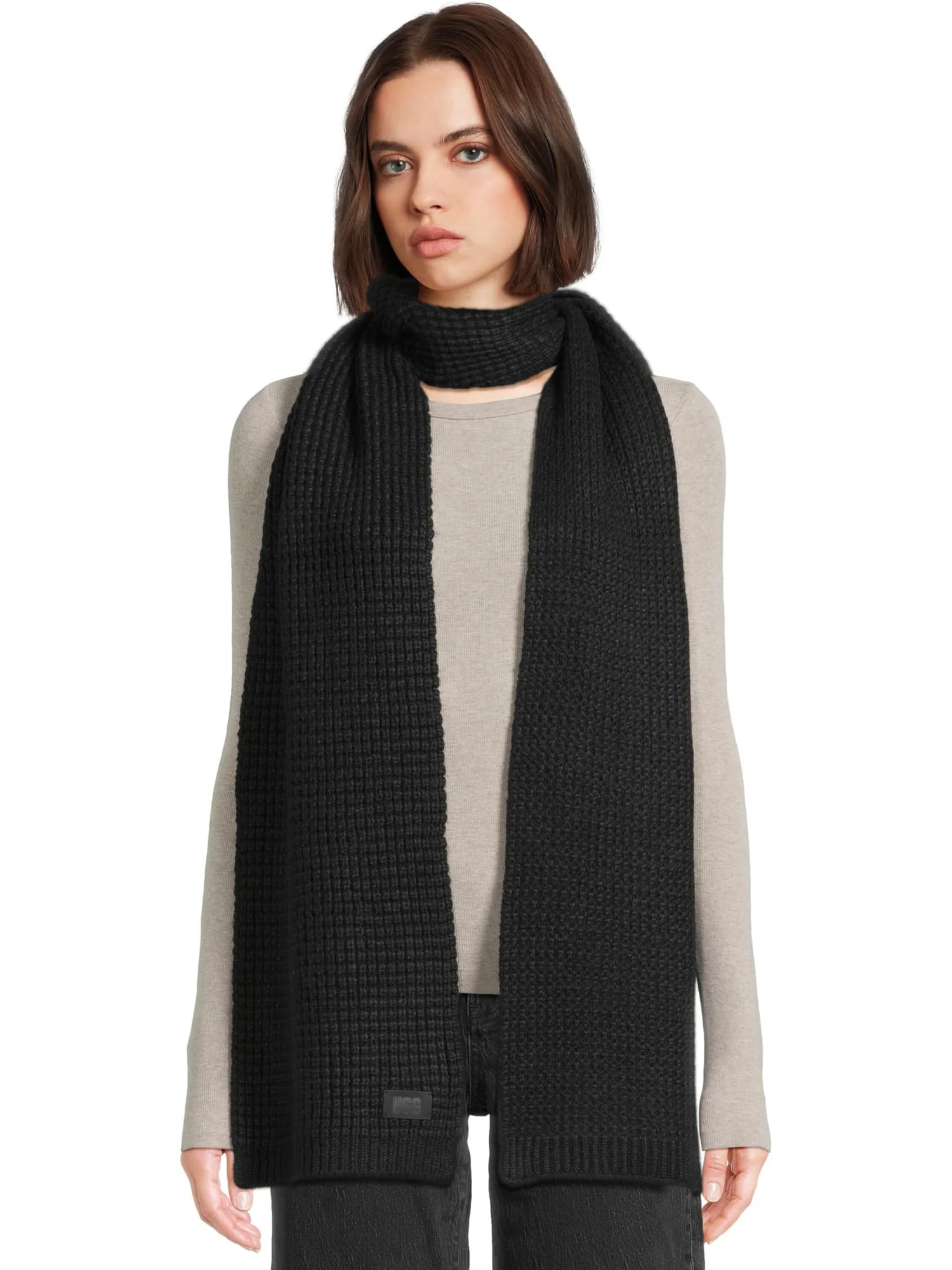 Шарф UGG Men's Waffle Scarf — изображение 1 из 3, черный