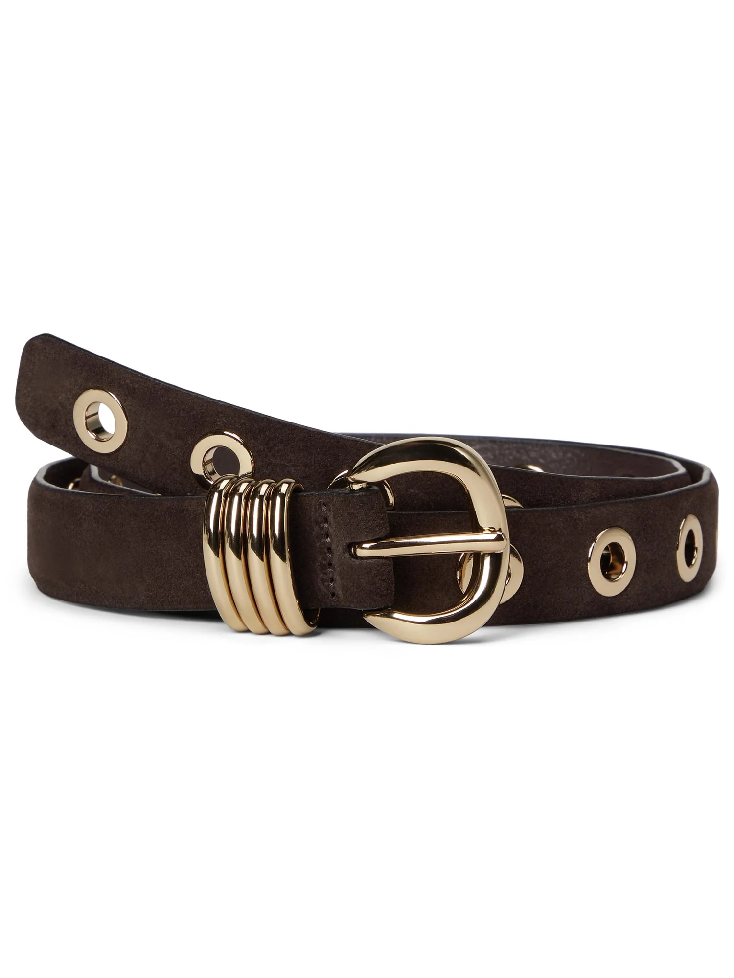 Ремень Madewell Suede Inez Eyelet Belt — коричневый