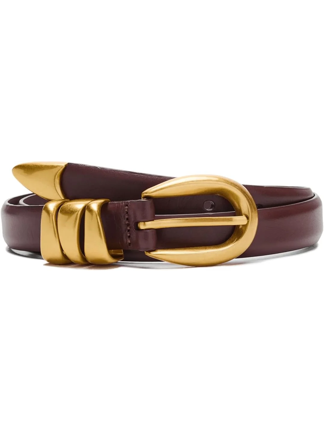 Ремень Madewell Women's Triple Metal Keeper Belt — изображение 1 из 3, коричневый
