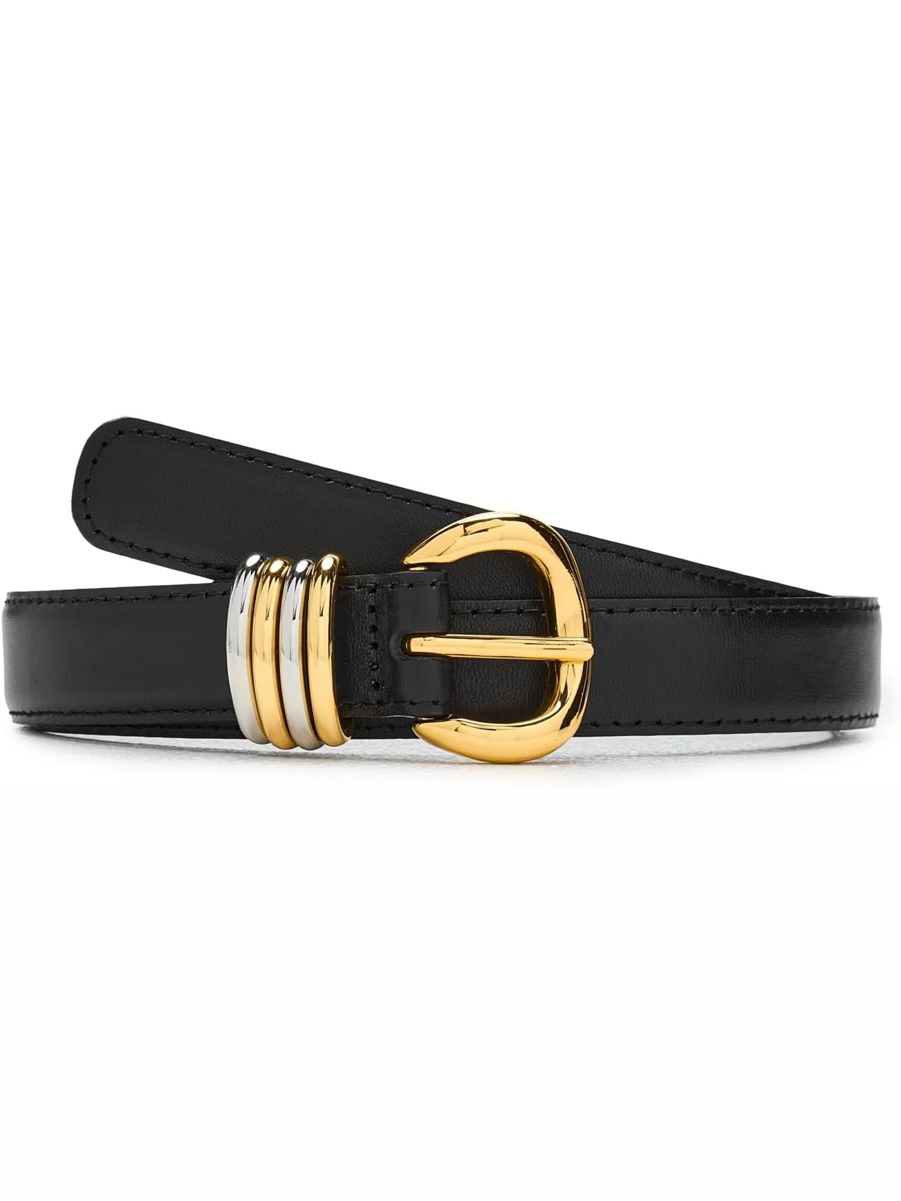 Ремень Madewell Women's Inez Belt: Mixed Metal — изображение 2 из 4, черный