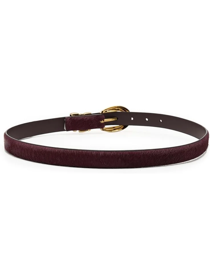 Женский ремень Madewell Triple Metal Keeper Belt: Haircalf — изображение 2 из 3, кабернет
