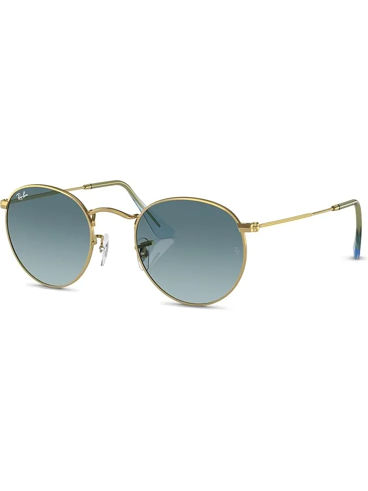 Men's Ray-Ban 0RB3447 Round Metal — изображение 1 из 5, золотистый/синий серый