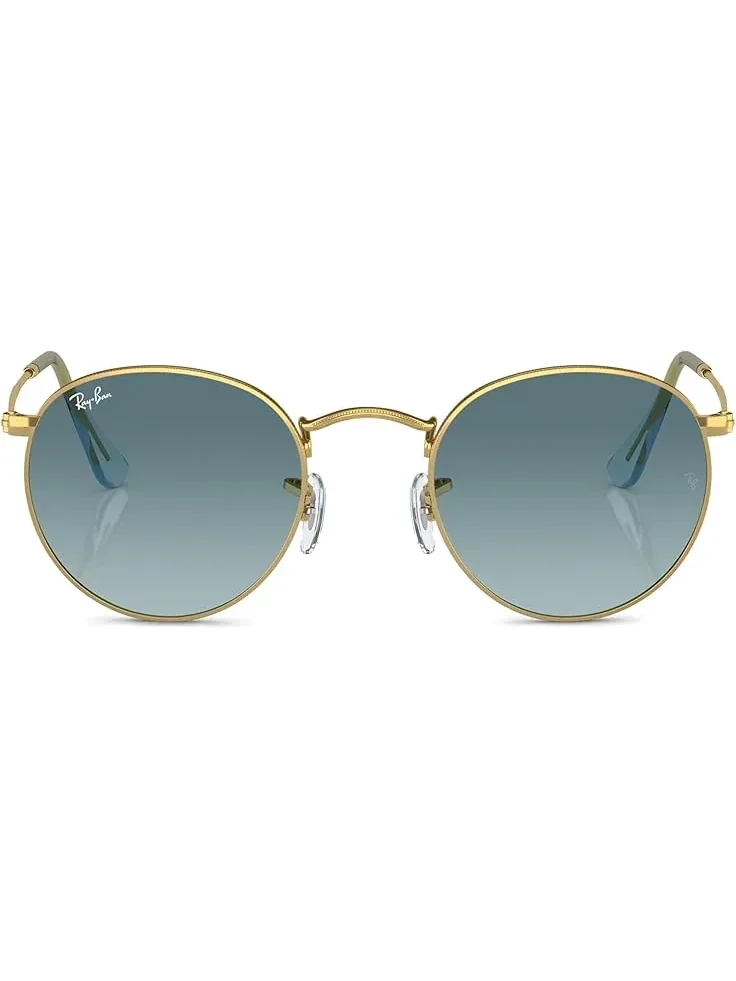 Men's Ray-Ban 0RB3447 Round Metal — изображение 2 из 5, золотистый/синий серый
