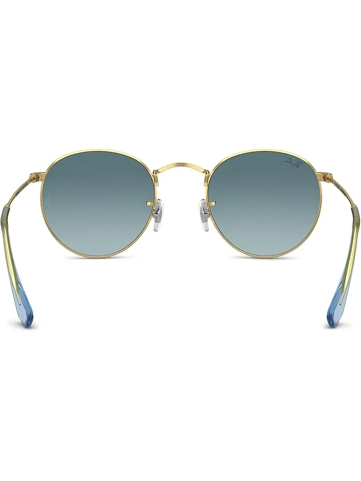 Men's Ray-Ban 0RB3447 Round Metal — изображение 4 из 5, золотистый/синий серый