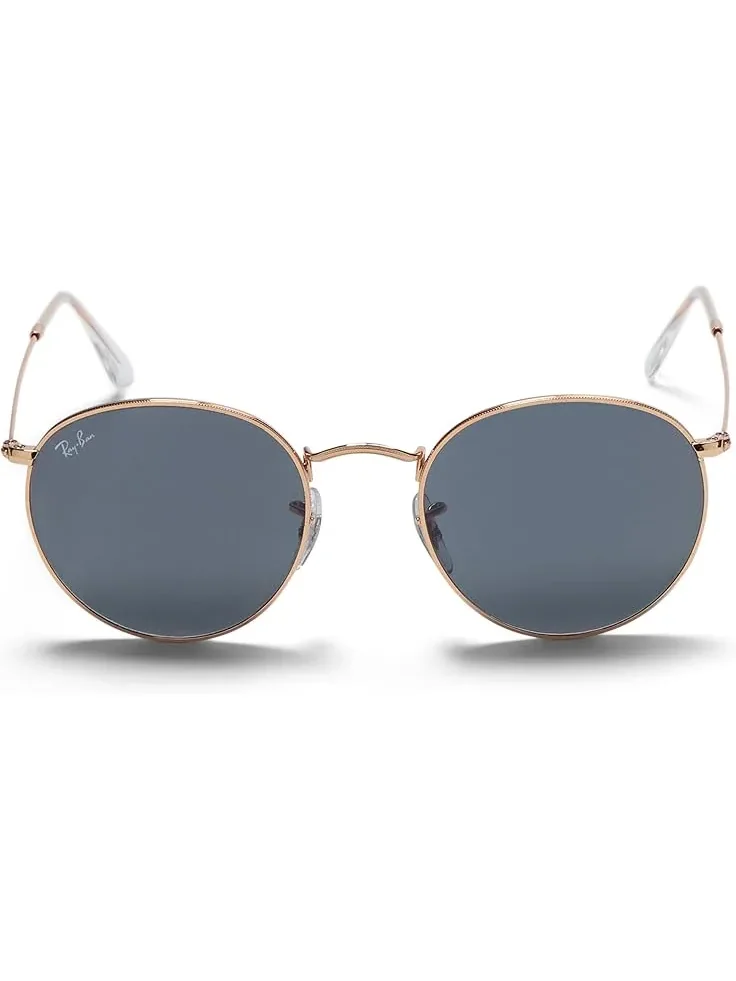 Men's Ray-Ban 0RB3447 Round Metal — изображение 2 из 6, розовый золотистый/синий