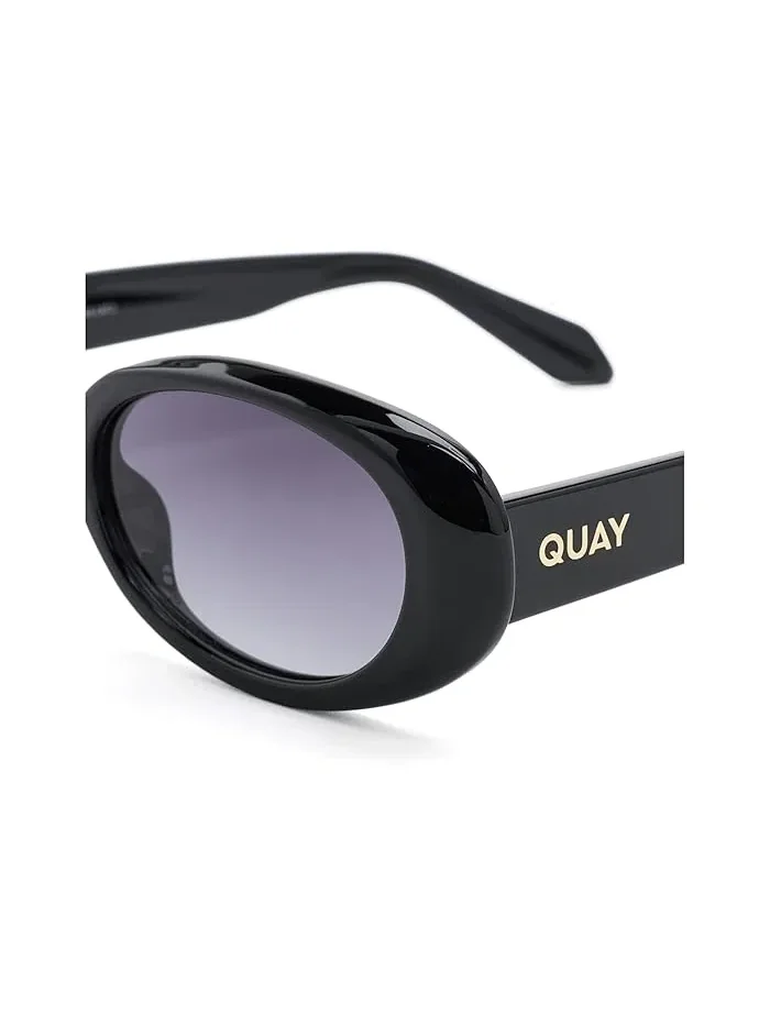 Солнцезащитные очки круглые Felt Cute QUAY AUSTRALIA — изображение 3 из 3, черный/черный
