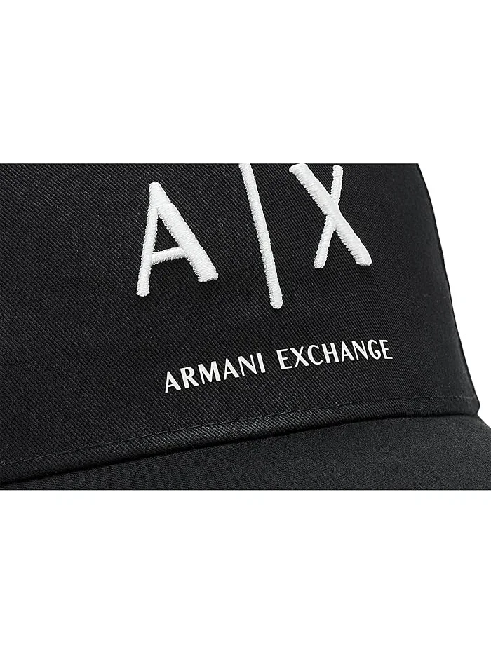 Бейсболка Cotton Twill Logo Armani Exchange — изображение 3 из 3, черный/-белый
