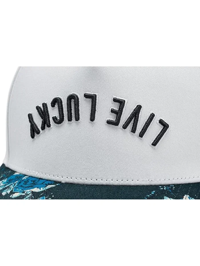Кепка с тропическим принтом Tropical Upside Down Luck Adjustable Hat Black Clover — изображение 3 из 3, темно-синий/белый