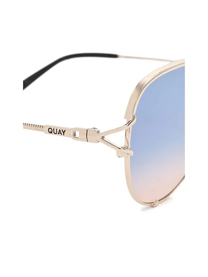 Солнцезащитные очки авиатор High Key Twist QUAY AUSTRALIA — изображение 3 из 3, золотистый/коричневый