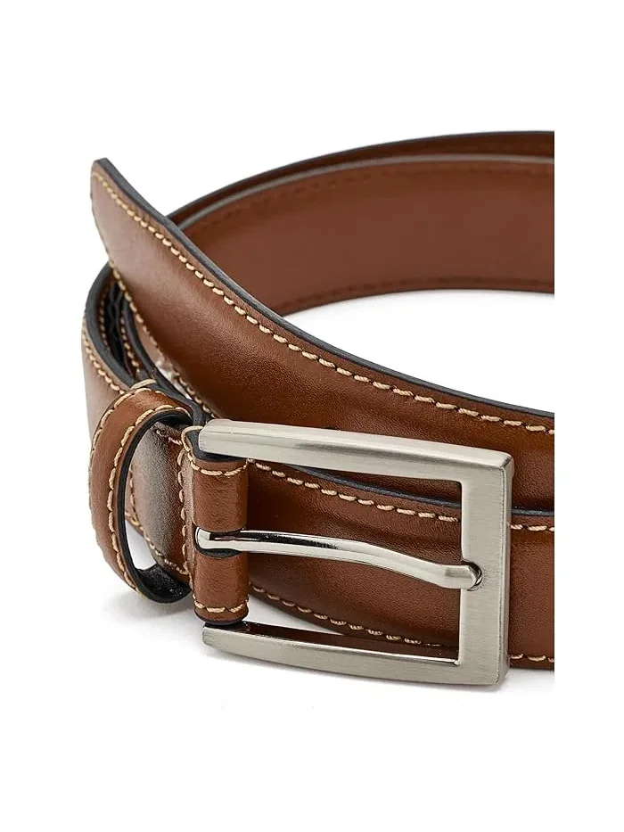 Ремень из телячьей кожи с фактурой Brooks Brothers — изображение 3 из 3, бежевый