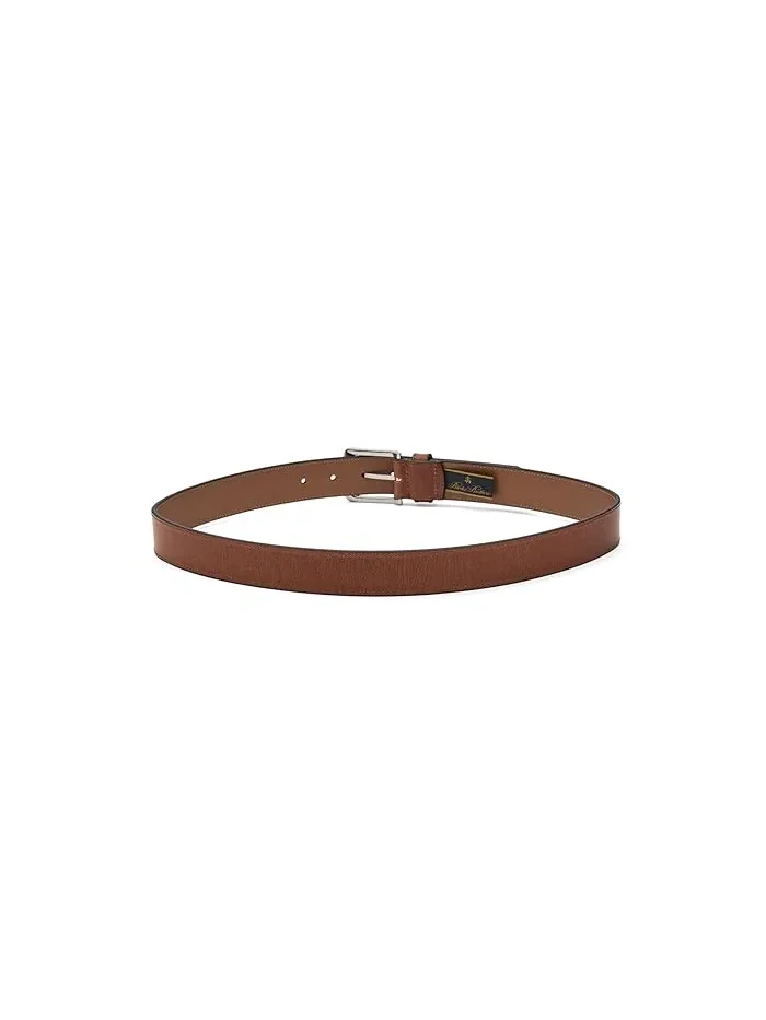 Ремень из натуральной вощеной кожи Natural Wax Pull Up Leather Brooks Brothers — изображение 2 из 3, бежевый