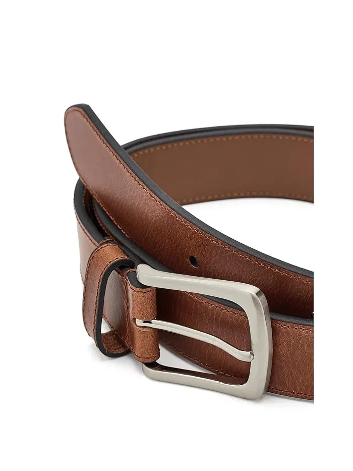 Ремень из натуральной вощеной кожи Natural Wax Pull Up Leather Brooks Brothers — изображение 3 из 3, бежевый