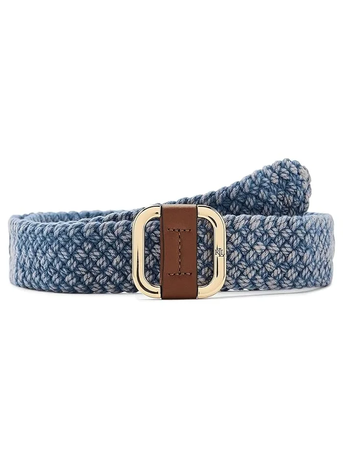 Ремень Square Slide 35-Belt-Medium Lauren Ralph Lauren — изображение 1 из 3, светлый синий/бежевый