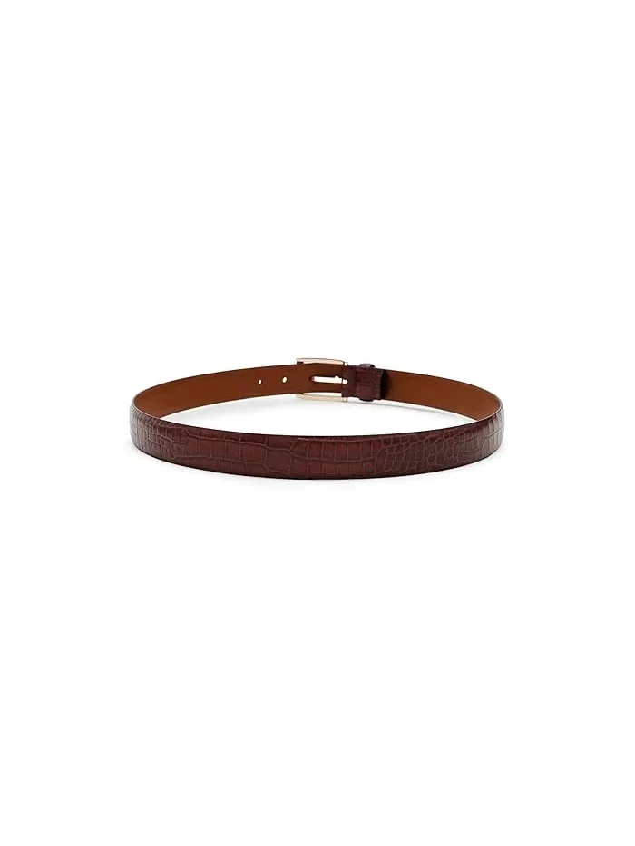 Ремень Crocodile Embossed Belt Brooks Brothers — изображение 2 из 3, коричневый