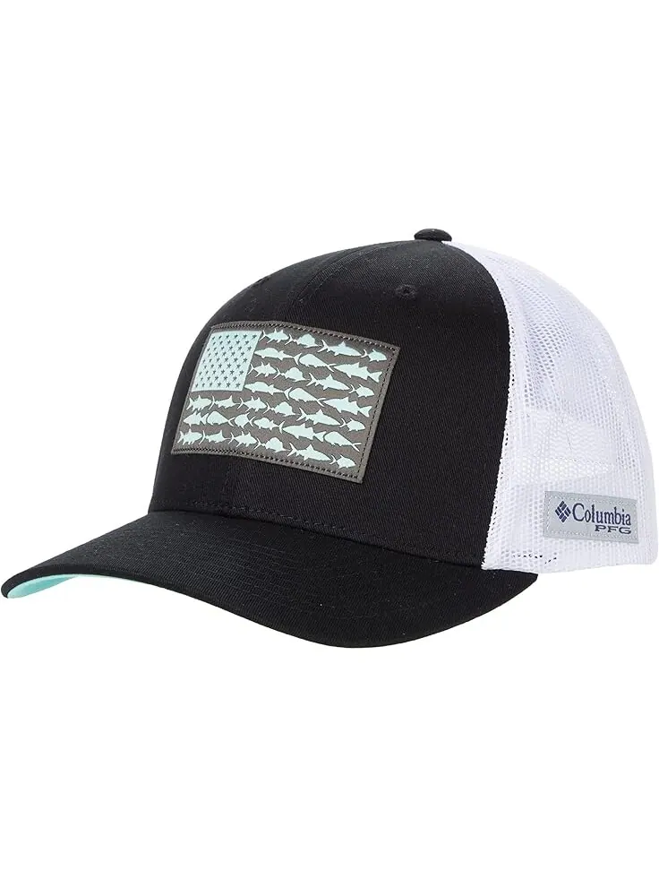 Бейсболка Columbia PFG Mesh Snapback Fish Flag Ball Cap — изображение 1 из 3, черный/белый
