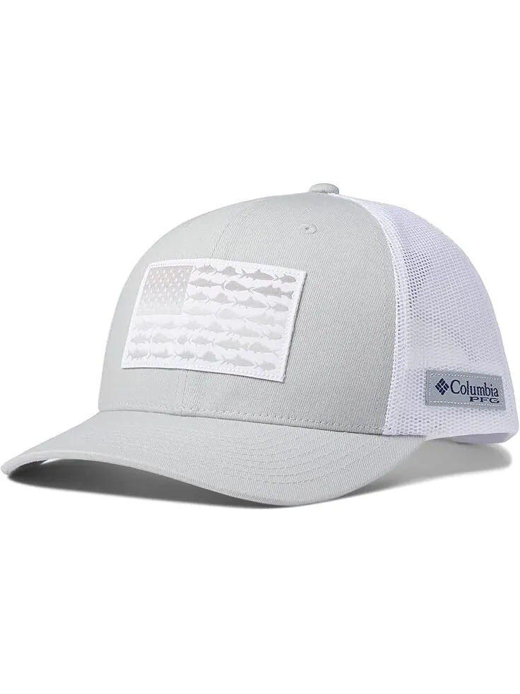Бейсболка Columbia PFG Mesh Snapback Fish Flag Ball Cap — изображение 1 из 2, серый/белый