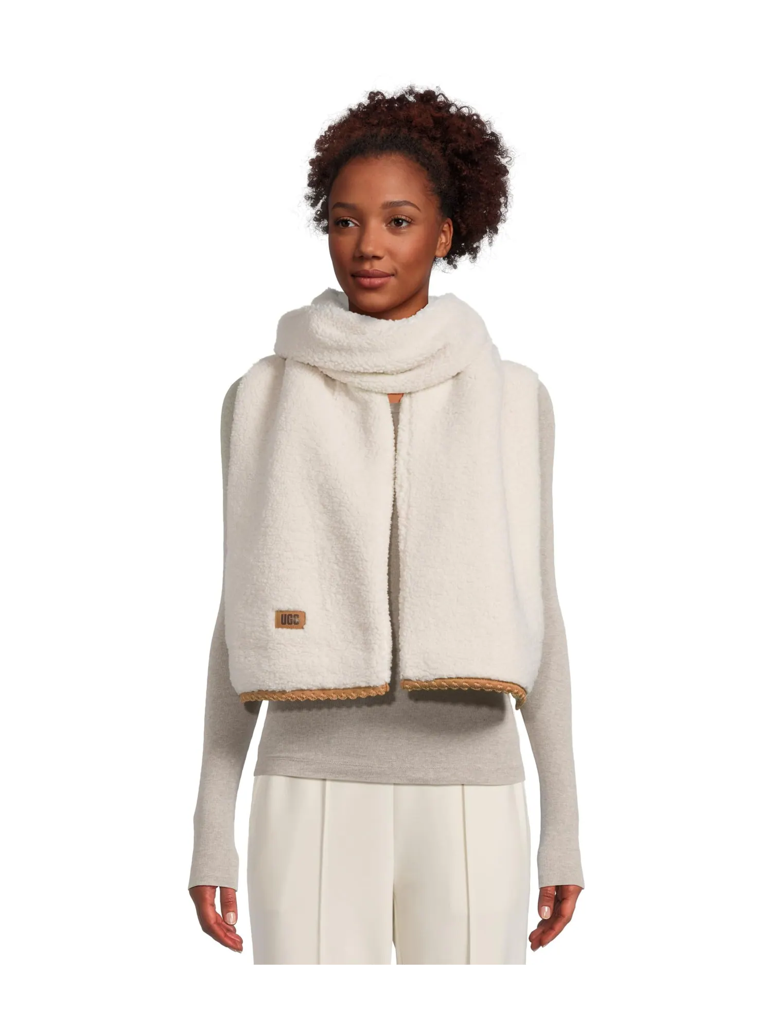 Шарф UGG Uggfluff Scalloped Scarf — изображение 1 из 3, серый