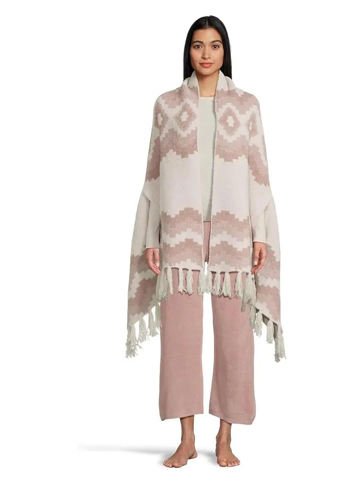 Унисекс шарф Barefoot Dreams Cozychic Mosaic Wrap — изображение 1 из 4, розовый мульти
