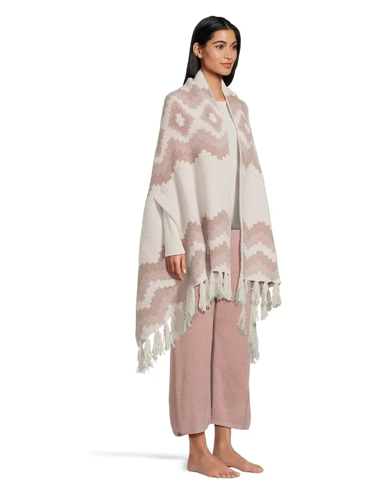 Унисекс шарф Barefoot Dreams Cozychic Mosaic Wrap — изображение 2 из 4, розовый мульти