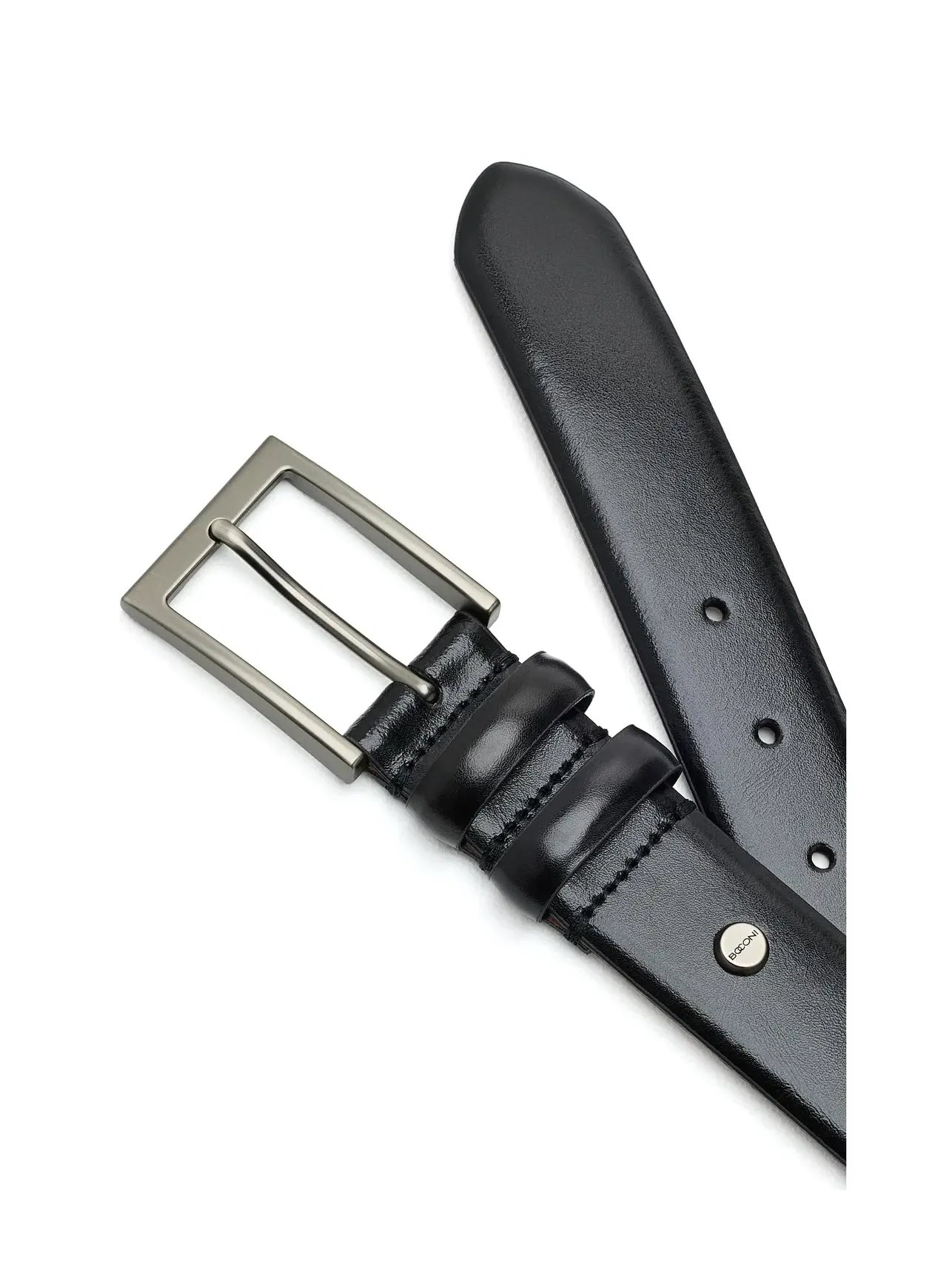 Кожаный классический ремень Douglas Italian Leather Dress Belt Boconi Bags And Leather — изображение 3 из 3, черный