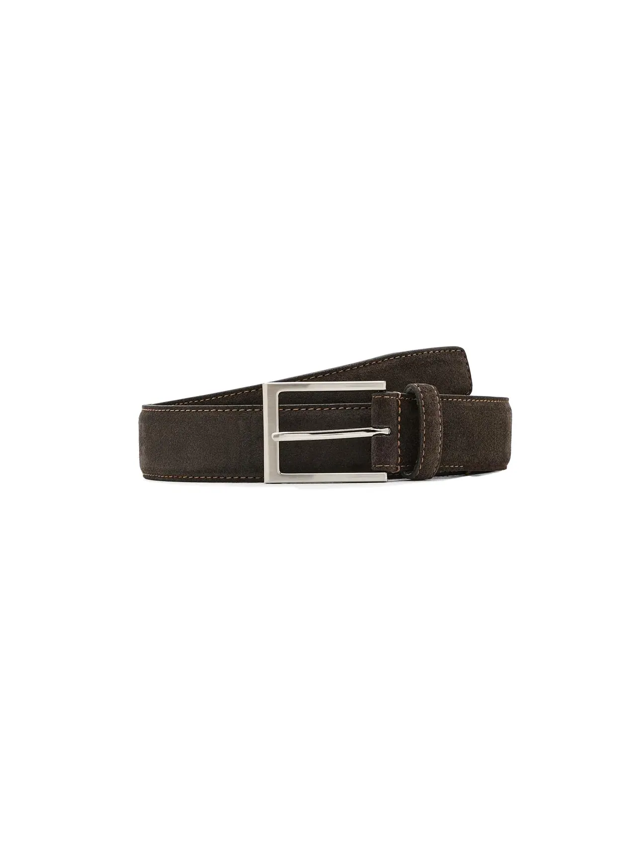 Ремень из замши Suede Leather Belt Brooks Brothers — изображение 1 из 3, коричневый