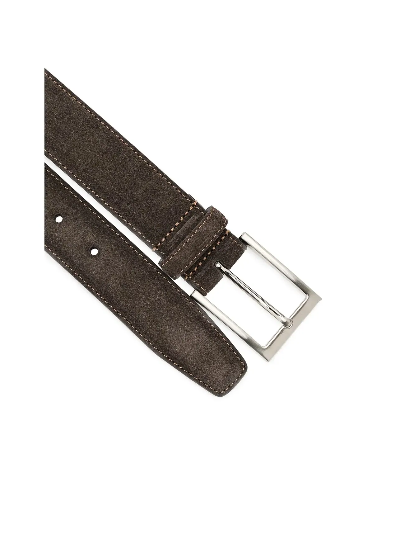 Ремень из замши Suede Leather Belt Brooks Brothers — изображение 3 из 3, коричневый