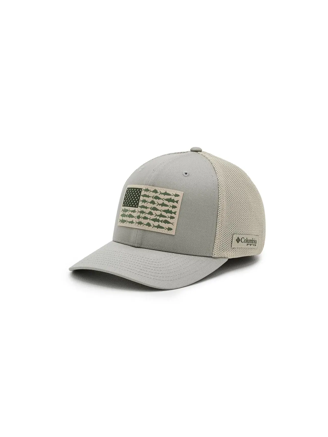Кепка-бейсболка сетчатая PFG Fish Flag Mesh Ball Cap Columbia — изображение 1 из 3, серый зеленый