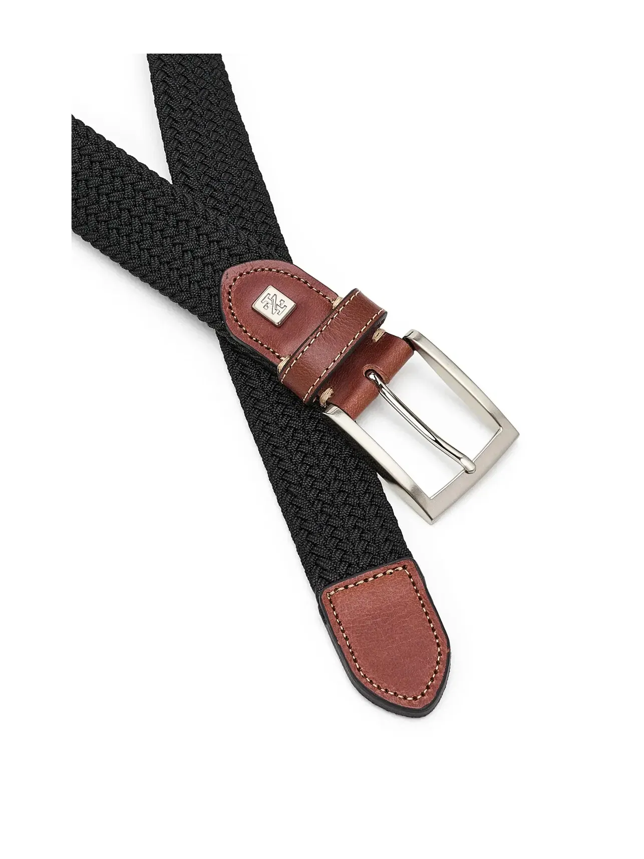 Плетеный эластичный ремень Braided Stretch Belt Izod — изображение 3 из 3, черный