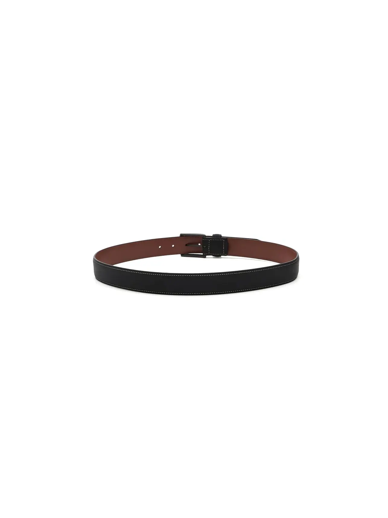 Кожаный ремень из состаренной кожи Distressed Oiled Leather Belt Johnston & Murphy — изображение 2 из 3, черный